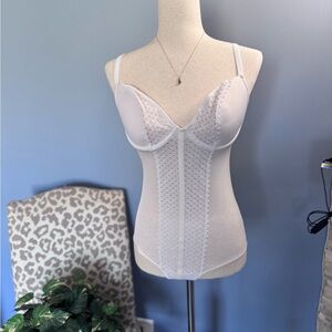 La Perla Ivory Lace-Front Shaping Bodysuit